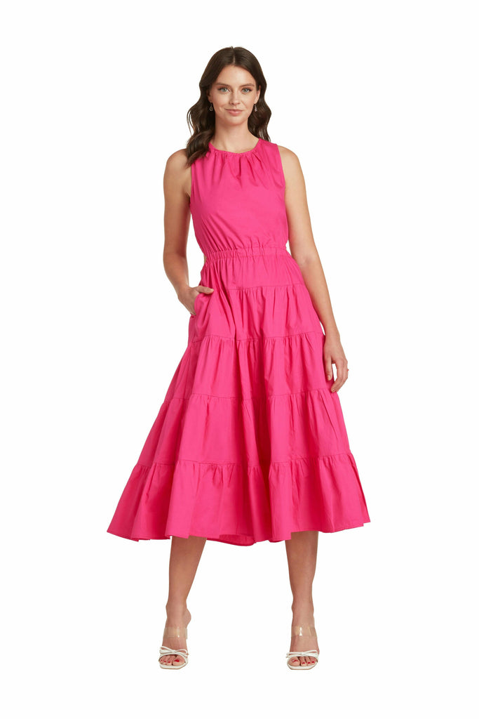 Fuchsia Crew Neck Sundress